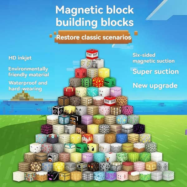 Kubset för magnetiska byggklossar för barn 3+ - DIY-konstruktionssensoriska leksaker för pojkar och flickor 128PCS-059