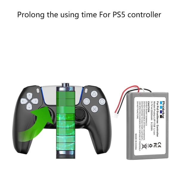 LIP1708 batteri 2500mAh til Sony PS5-controller, genopladeligt indbygget lithium til DualSense-spilcontroller-batteri 4 Pcs Battery