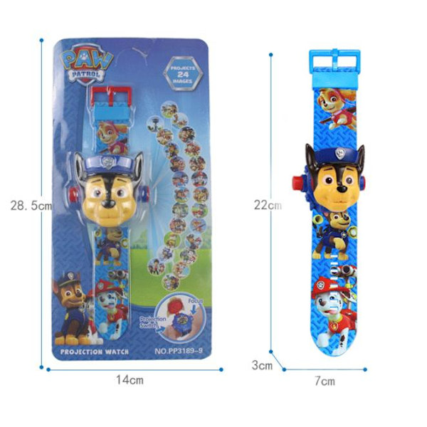 Paw Patrol klocka med projector funktion- 24st Bildspel