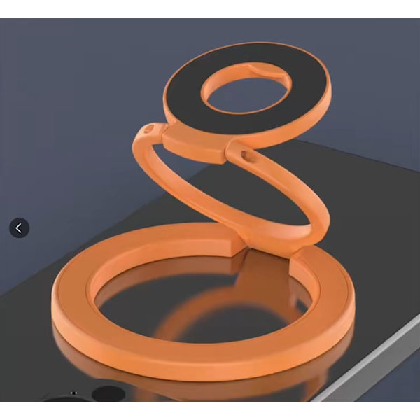 MagSafe dobbeltsidet magnetisk telefonringholder, foldbart stativ, grebbeslag til iPhone Cosmic Orange