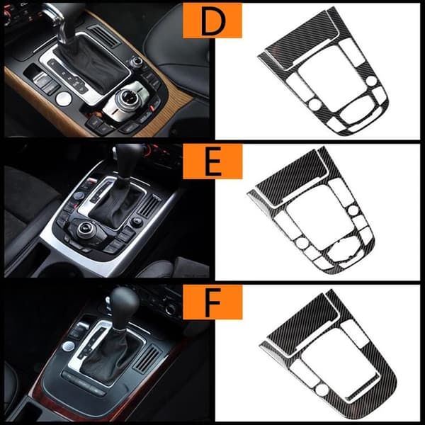Äkta kolfiber mittkonsol växelspakspanel täckram för Audi A4 B8 A5 2009 2010 - 2016/ Q5 2010-2018 K