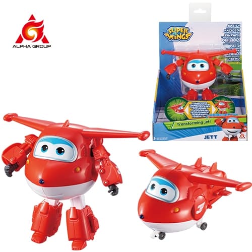 Super Wings 5" Transforming Jett, Dizzy, Donnie Actionfigurer - Robotleksaker för barnflygplan Crystal