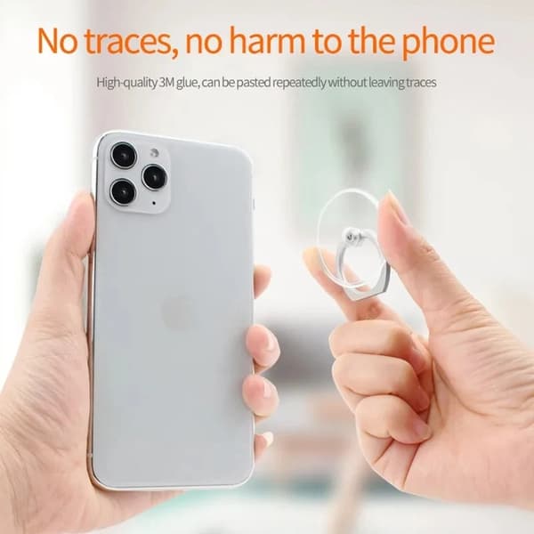 Universal Magnetisk Telefonholder Ringstativ til iPhone 12XS Transparent Mobiltelefon Circular-2pcs