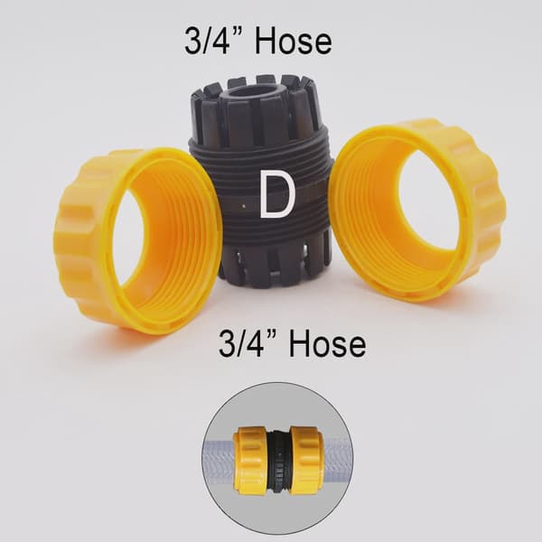 Havetilbehør Udendørs 3/4 Haveslangeadapter til bil Lynkobling Reparationsslangeforbindelse Haneforbindelse Rørfittings 1/2 Three Nipple (G)