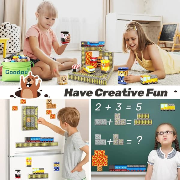 Magnetiska byggklossar för barn 3+ - STEM Montessori-leksak, DIY-modellpresent för pojkar och flickor random 300 pcs cube