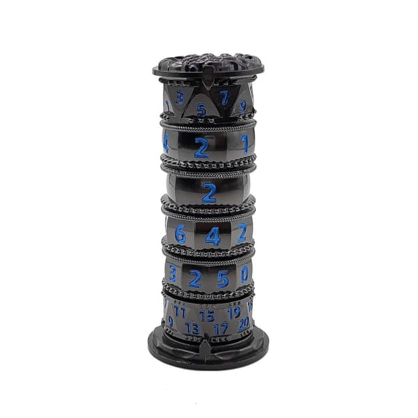 7-i-1 Mekanisk Spinning Roulette DND Terningtårne Kompas til RPG Rollespil COC Group Cthulhu Multifunktionelt spil Prop Blood Red-Dice Tower