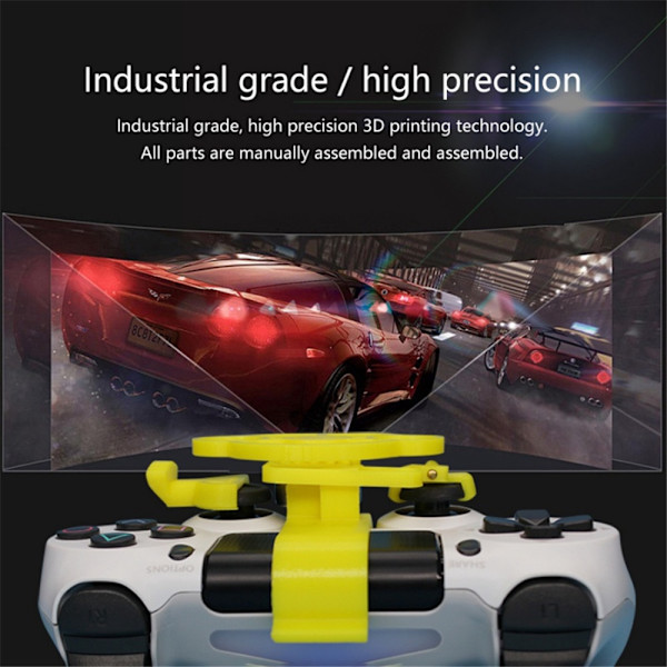 Mini styring 3D-printhjul til PS4-controller racerspil hjælpecontroller spil joystick simulator gamepad Silver