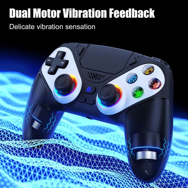 Controller til Playstion5/PS5 Pro/Slim/PC Gamepads Trådløs med RGB Hall-effekt Turbo Vibration Programmerbar Knap Spil Joystick Black