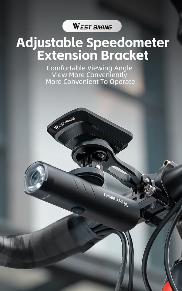 WEST BIKING Aluminium Cykel Forlygte & Computer Holder til Wahoo Bryton Garmin Nylon Style