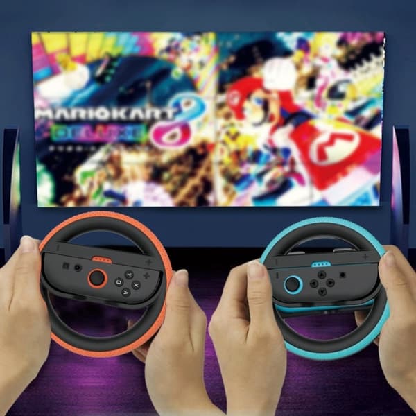 2 stk. rat til Switch 2 Joy-Con Controller Switch2 Joy-Con 2 Racing Wheel Hand Grip til Mario Kart World 8 Deluxe 2pcs