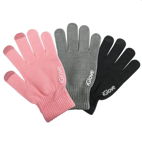 2 kpl iGlove Warm Smart Touch Gloves -hanskat - Unisex - musta - OneSize Pink