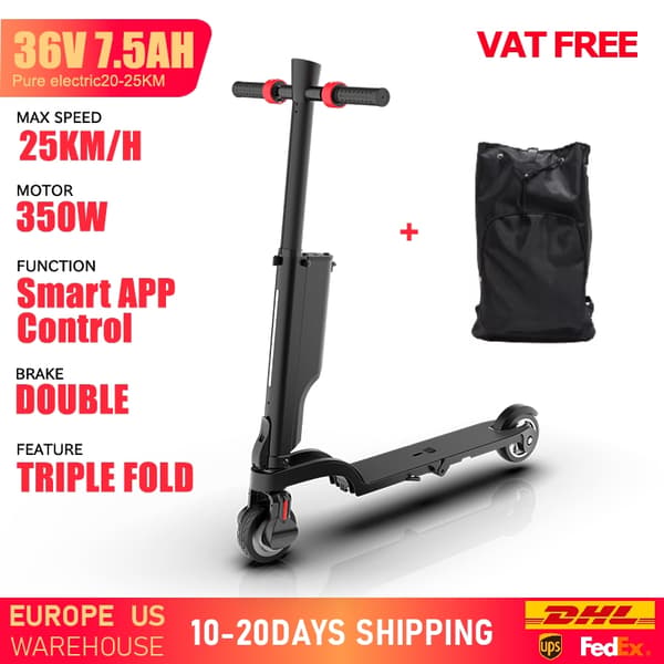 HUANCI X6 Sammenfoldelig 350W El-Scooter 36V 7.5A Smart APP El-Scooter til Voksne 36V 7.5AH