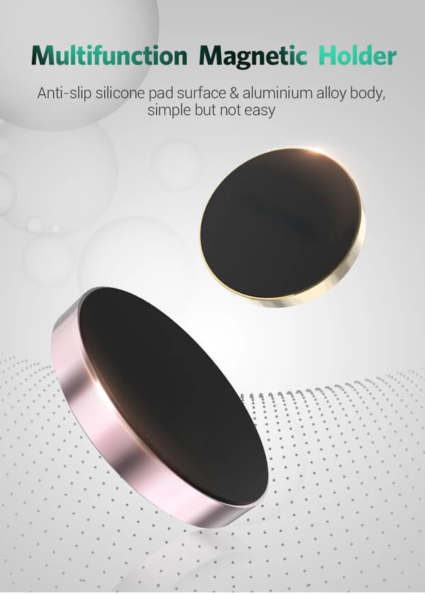 Magnetisk bilhållare universal stativ för iPhone Xiaomi Huawei Samsung instrumentbräda 2Pcs Black