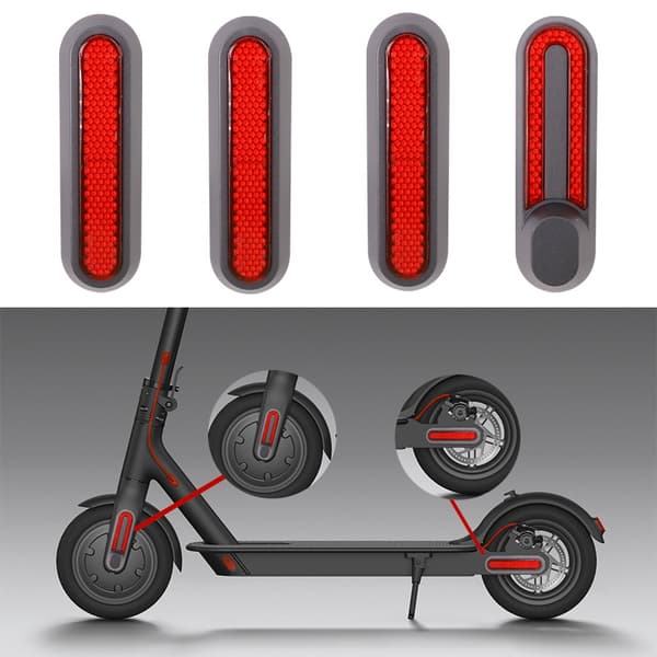 Xiaomi M365 Pro 2 1S Elscooter Hjulskydd Fram Bak Reflekterande Säkerhetsdekal 2 PCS red