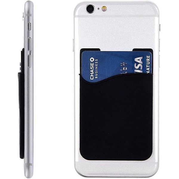 2 st Universal Mobil plånbok/korthållare -Självhäftande svart
