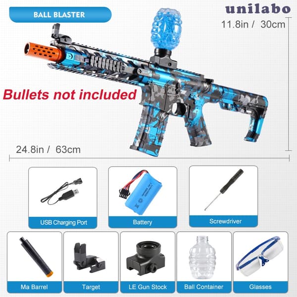 M416 elektrisk blasterleksakspistol, laddningsbar automatisk utomhusteamaktivitetspresent (kulor ingår ej) Purple