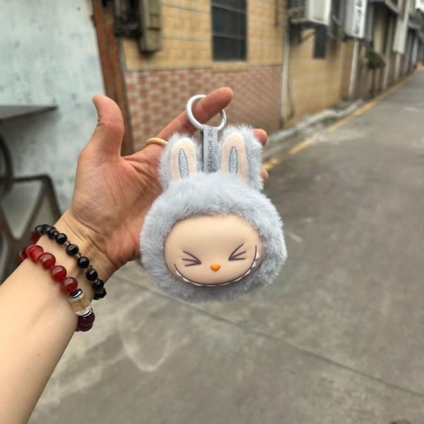 Ny Labubu Blind Box Vinyl Plys Hoved Nøglering Vedhæng Sød Monster Plys Dukke Taske Mode Vedhæng Fødselsdagsgave Model Børnelegetøj Randomly 2pcs