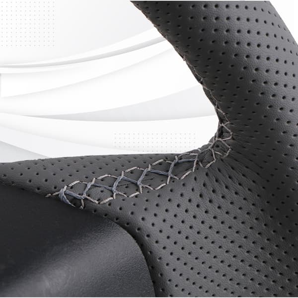 Rattskydd i nappaläder för Dodge Grand Caravan Journey Avenger Durango, biltillbehör i slitstarkt material Black Blue thread