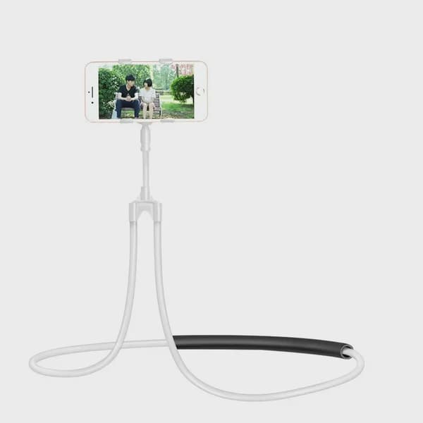 Justerbar 360° mobiltelefonholder til halsmontering til iPhone Xiaomi Black