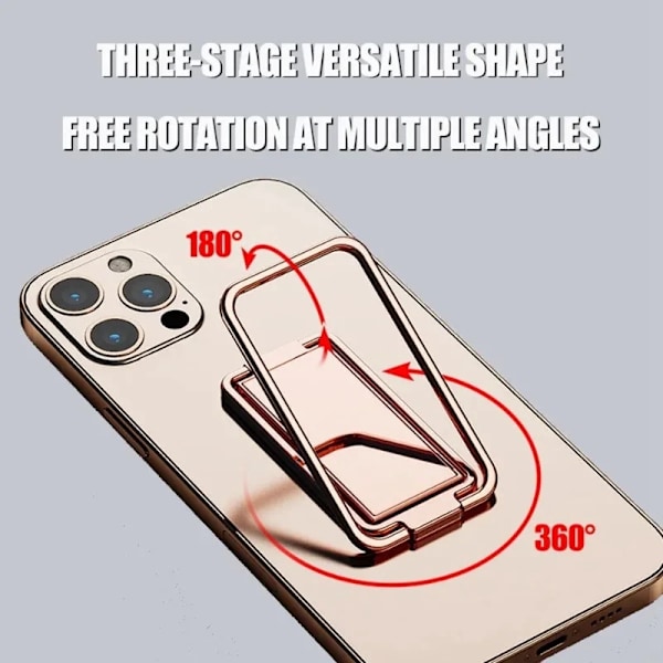 Universal zinklegering foldbar ringtelefonholder magnetisk biltablet skrivebordsgreb B1 Silver