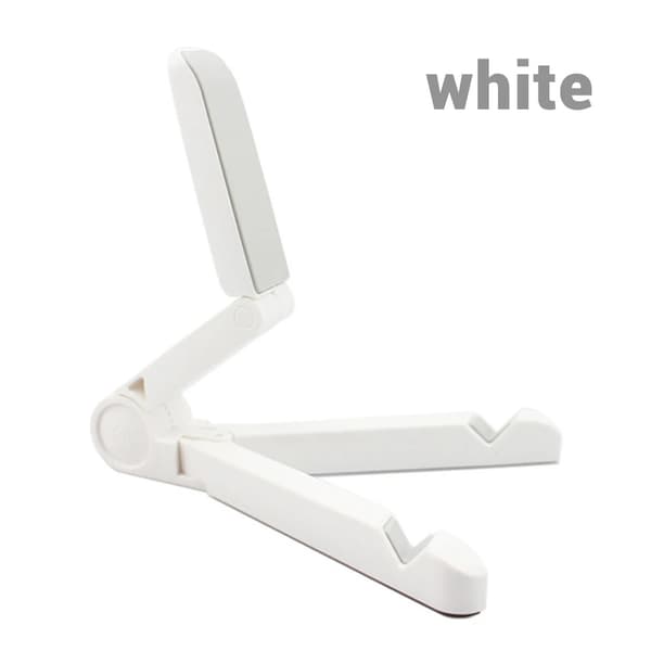 Universal foldbar tabletholder, bærbar plastholder til iPad Air Pro og mobiltelefoner WHITE