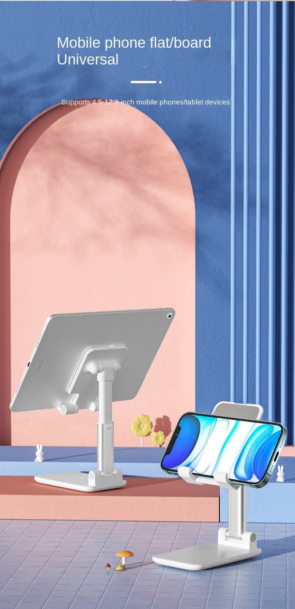 Universal Bordtelefonholder til iPhone Samsung Xiaomi Huawei Sammenfoldelig Teleskopisk Pink