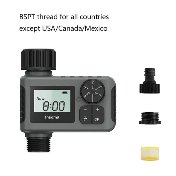INSOMA Automatisk Bevattningstimer Intelligent Bevattningssystem Sprinklertimer Trädgårdsprogrammerare Utrustning LCD-skärm IPX5 Roller G type