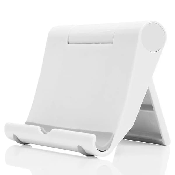 Hopfällbar bordstelefonhållare universalmonteringsstativ för iPhone Xiaomi Huawei Samsung surfplattor WHITE