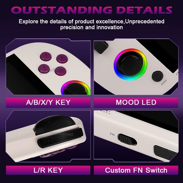 128G 256G Trimui Smart Pro Handheld Game Console 4,96''IPS-skärm Linux System Joystick RGB Lighting 64G White