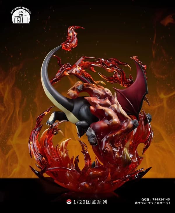 Sød Charizard-figur - 1/20-skala ild-pustende dragemodel til skrivebordspynt B