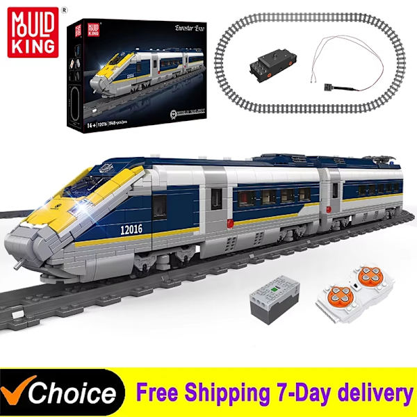 Tekninen junasarja British Express Passenger Train E320 Rakennuspalikat APP RC High Speed ​​Train Lelut lapsille Gitfs 12016
