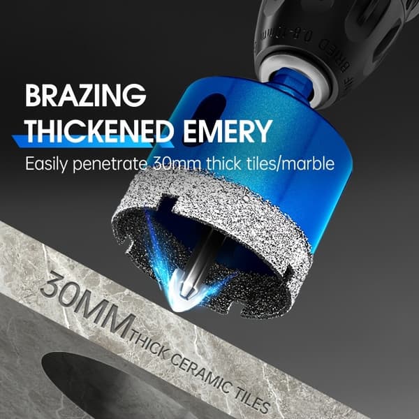 1-delt loddede positioneringsbor 16-200 mm tørre diamantbor til boring af huller i glas 20 mm