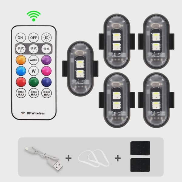 RGB LED Scooter Strobelys Trådløs Cykelblink Positionsvarsling Tilbehør 2PCS