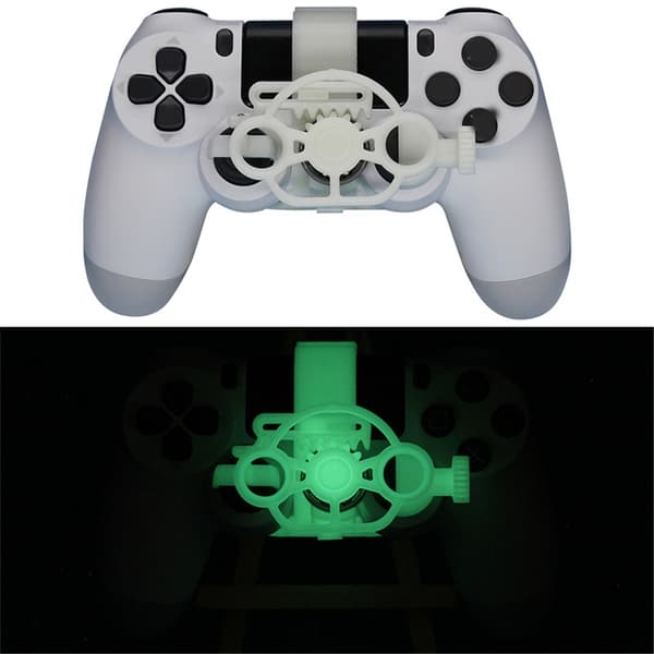 Mini styring 3D-printhjul til PS4-controller racerspil hjælpecontroller spil joystick simulator gamepad Luminous Green