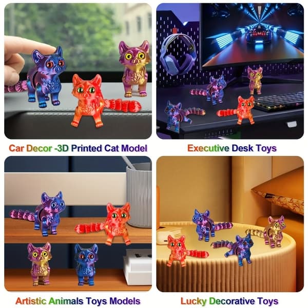 3D-tryckta flexibla gemensamma djurleksaker och kaktusstatyer för hem- och klassrumsinredning XC Size 12cm
