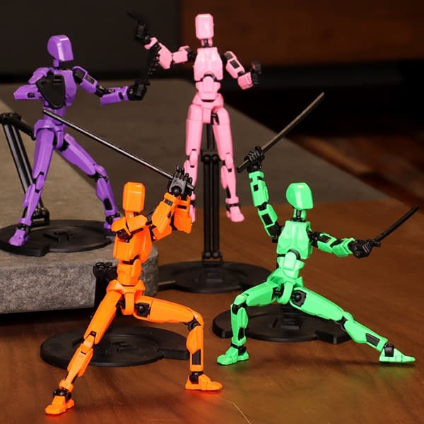 T13 Action Figure – Titan 13, Nova 13 – 3D-printet Multi-Jointed Movable Model Legetøj Orange