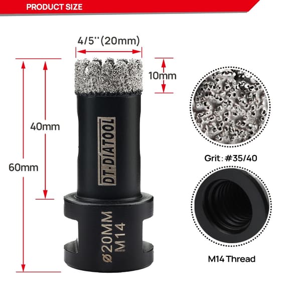 Diamantborekernebit, savtakket borehulsav til fliser, granit, marmor, keramiske fliser 1 pc Ø 32 mm