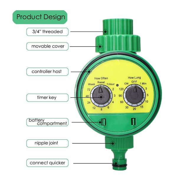 Trädgårdsvattentimer Hem Inomhus Utomhus Tidsinställd bevattningsregulator Automatisk sprinkler Programmerbar ventil Kran Slang Elektronisk B
