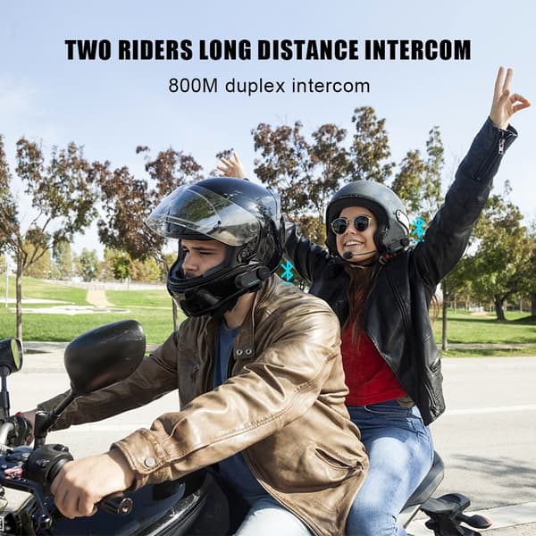 Freedconn Hjelm Bluetooth Headset Gruppe Motorcykel Intercom Hovedtelefoner FM Musikdeling Intercom op til 6 Kørere T Com VB VB-Two Set