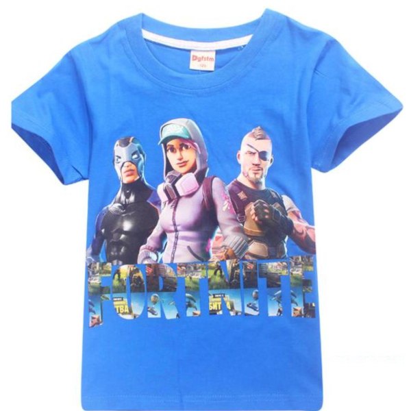 Fortnite T-shirt til børn Blue 150 (Modell 8393)