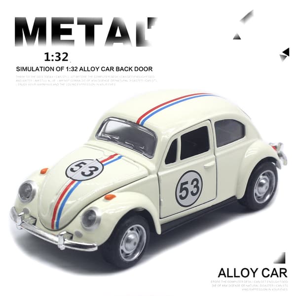 1:32 Beetle legeringsbil støbt metal klassisk legetøjsmodel med pull-back-funktion til børnegaver A931 Black With box