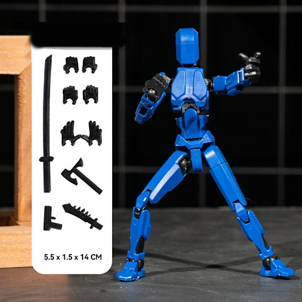 T13 Action Figure – Titan 13, Nova 13 – 3D-printet Multi-Jointed Movable Model Legetøj Gray