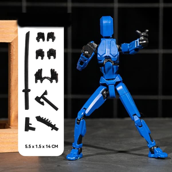 T13 Action Figure – Titan 13, Nova 13 – 3D-tryckt flerledad rörlig modellleksak Gray