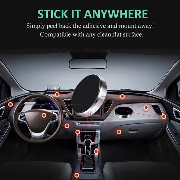 Magnetisk Bilholder Universal Stativ til iPhone Xiaomi Huawei Samsung Dashboardmontering 2Pcs Silver