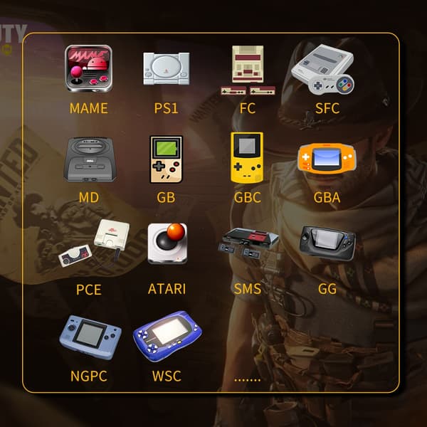 SF3000 Portable Mini Handheld Game Player 4,5-tums IPS-skärm Retro videospelskonsol Inbyggd 20000+ With 2pcs controller