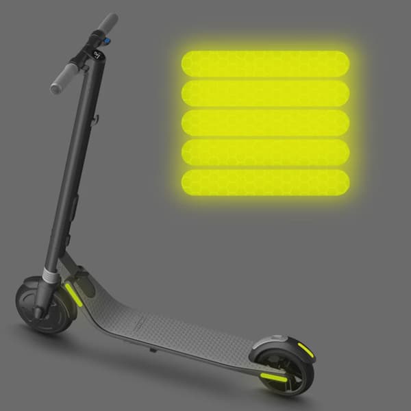 5 st. nattreflekterande säkerhetsdekaler för Ninebot ES1 ES2 ES3 ES4 E22 E25 elscooter Silver