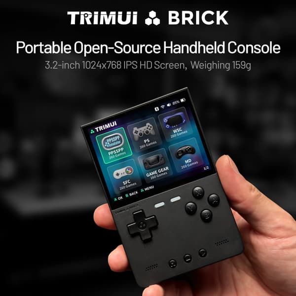 TRIMUI BRICK Handheld Game Console 3,2'' IPS-skärm A133P Linux System Trimui UI Metall Bakpanel Red 256G(17K Games)