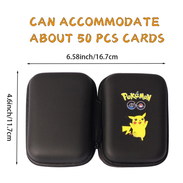 Pokemon Pikachu Game Cards Holder Album Hard Case Black