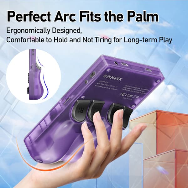 KINHANK Open Source K36 Retro Handheld Video Game Console 16000 Spel för PS1/PSP/DC/N64/SS 500nit 3 Black