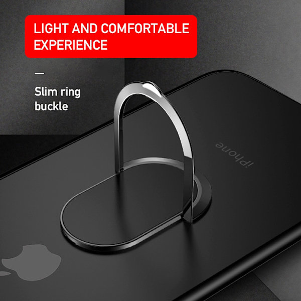 Universal Magnetisk Fingerring Telefonholder Stativ Bilmontering til iPhone Smartphone Red